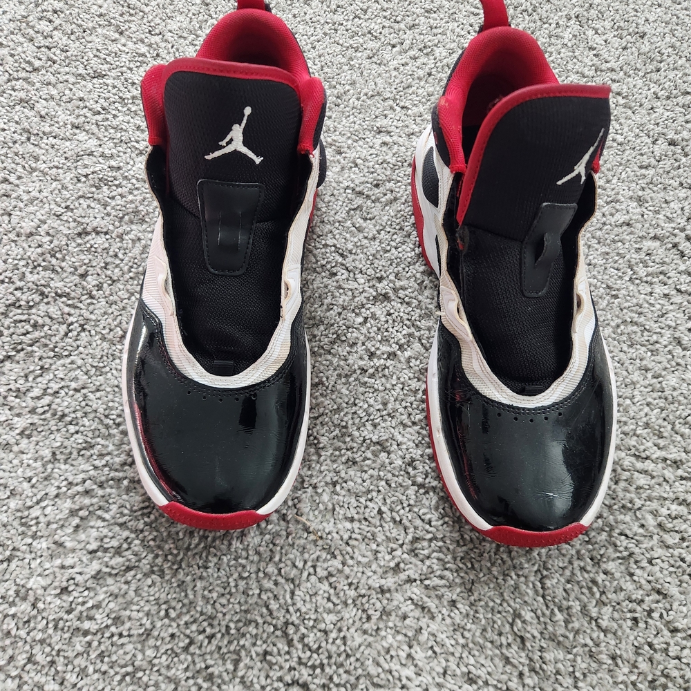 Jordan Black and Red Sneakers Classic Basketball Design